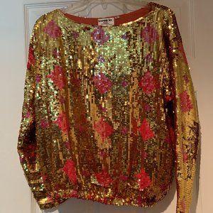 Swee lo Vintage Silk Sequin Top - Large